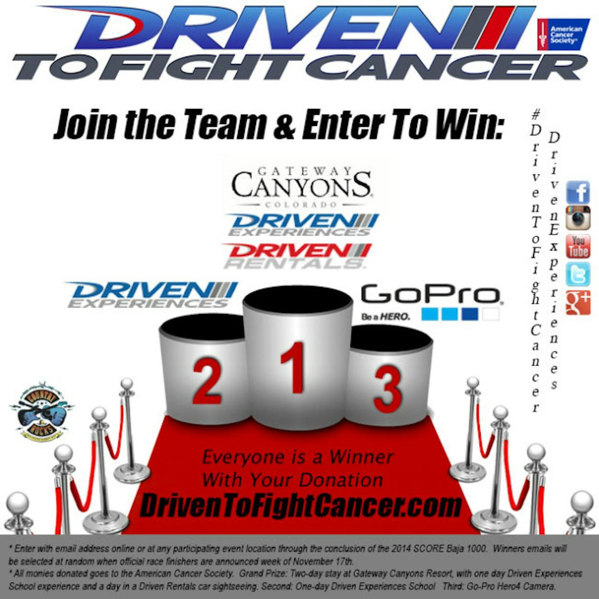 DrivenToFightCancer-Podium