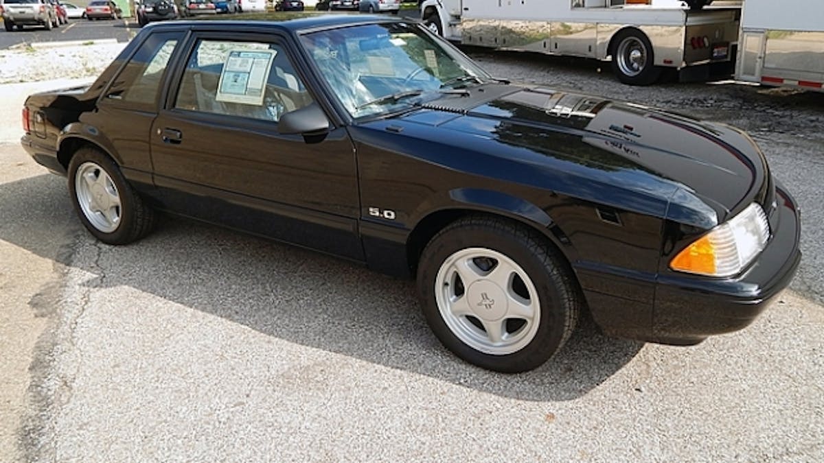 The fox body still wore the original window sticker and only had 75 original miles. 
