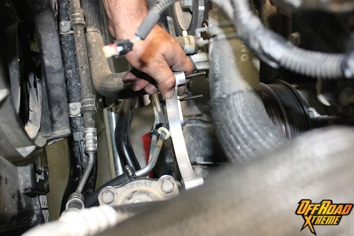 The alternator's new home is situated on the driver's lower side of the engine.