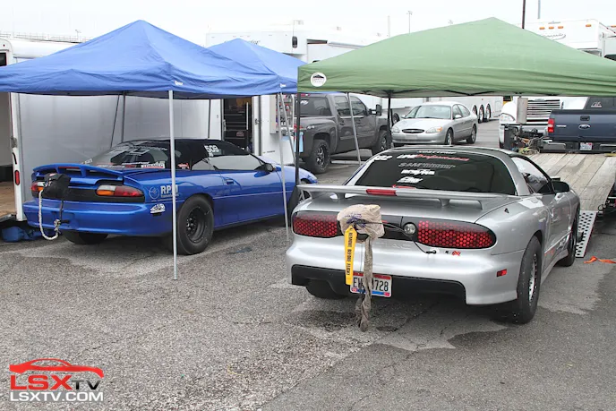 If you followed our LS Fest coverage, you know that the blue Camaro is a fire-spitting clutch car...