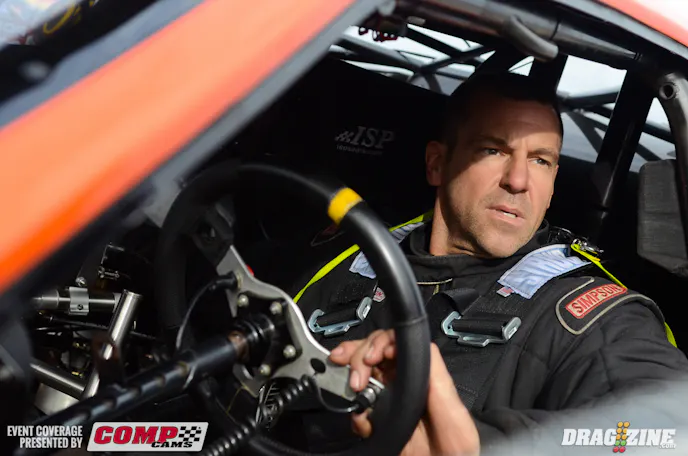 Brian Hicks also got in on the 5.80 parade in Pro Mod, negotiating his twin-turbo Duster to an impressive 5.875 at 242 mph to position himself four in the 14-car field.