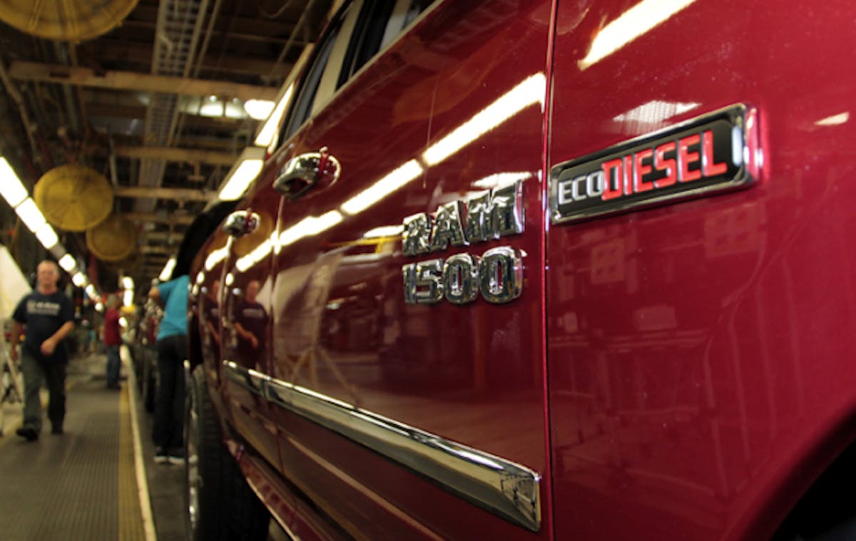 Ram 1500 EcoDiesel coming off the line at Warren Truck Assembly