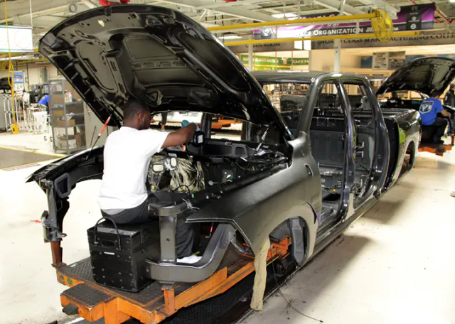 Deonte Clark preps a Ram 1500 for EcoDiesel powertrain installat