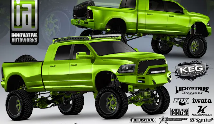 According to American Force Wheels the modifications planned are: Kelderman 8"-10" Lift with Accuair e-level and King shocks, Custom painted body and frame with PPG paint, 40" Toyo Open Country M/T with 24" wheels, tire gate tailgate, American Force Bumpers, Rigid Industries Lighting, custom roof rack,MBRP Exhaust and a Royalty Core grill.