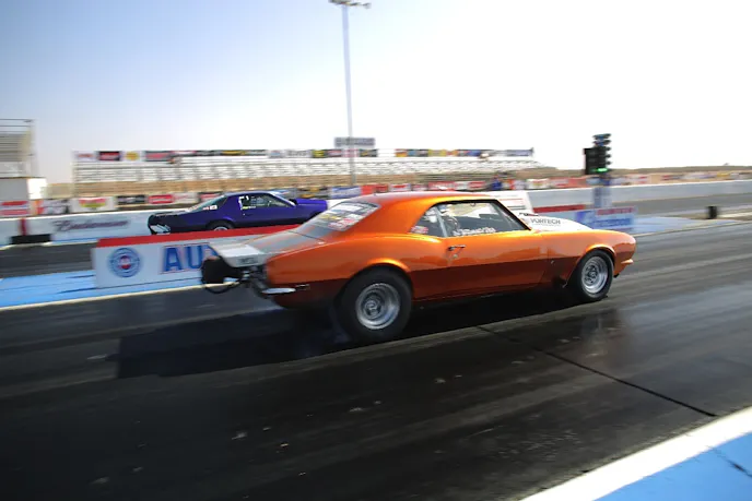 Team Afromaro Racing’s DJ Reid tried to put all the power down against rival Kevin Young in Round 1 Elimination of the NMCA West 275 Finals in Bakersfield, CA. The track decided “all the power” at that point in time was not a possibility and rewarded Reid with a second burnout, ending his weekend ahead of schedule.