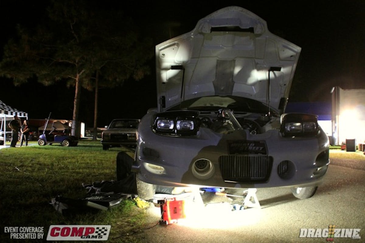 We caught up with heavy Street racer Michael Carpenter last night while changing his converter out. he is looking for that elusive eight second pass but it wasn't to be today as he lost a rod past the eighth mile in this morning qualifying session. We are currently on hold till the track is cleaned up before we get back into Heavy Street action.