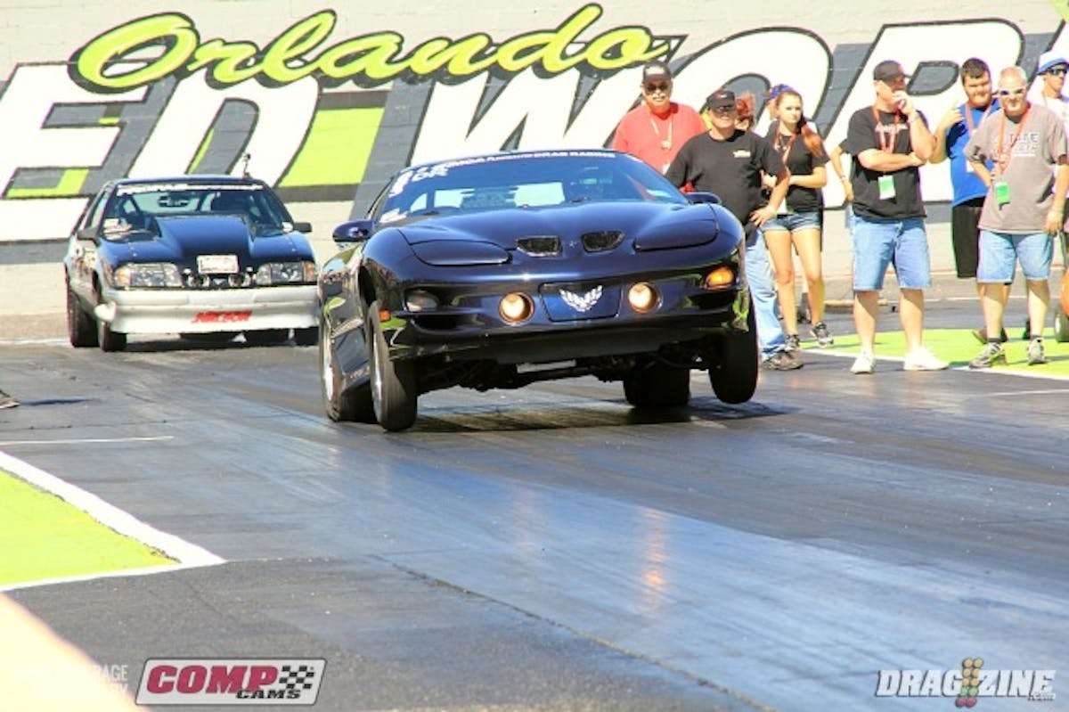 Shawn Calabrese entered his 2001 Trans Am in Outlaw Drag Radial landing seventh after this wheels up launch in the third session.