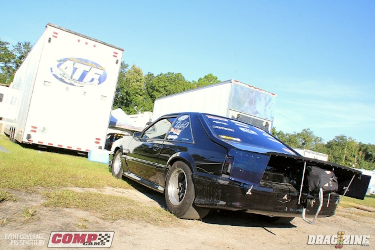 Richard Colas came back from the nasty fire to make a nice 5.15 pass at 138 MPH on a round one single. The ATF crew worked hard to make repairs yesterday. he will face Kenny Markwich in round two.