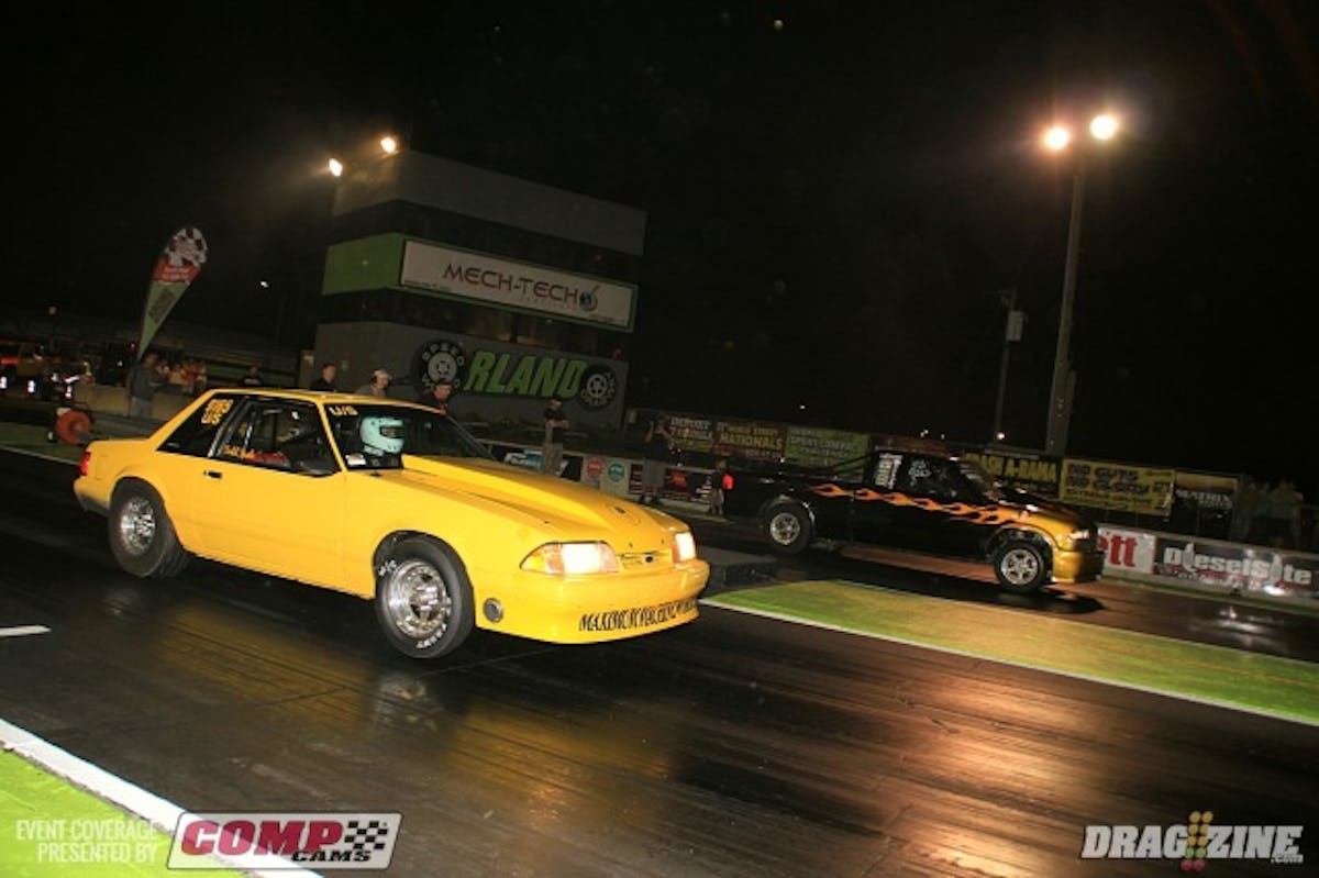 Here Mike Miller from Orlando pairs up with Brian Keep's 98 S-10 in Ultra Street. Miller turned a 5.38 at 128 putting him tenth Keep made a good hit landing fourth with a 5.13 at 136.