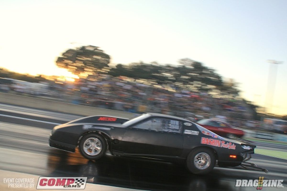 Outlaw Drag Radial has four cars so far in the field with Frank Meshaw leading the way with a 4.39 at 166 after clicking it early.  Klugger was just behind him with a 4.42 at 166 forllowed by Tony Ridenour and Scott Husted.