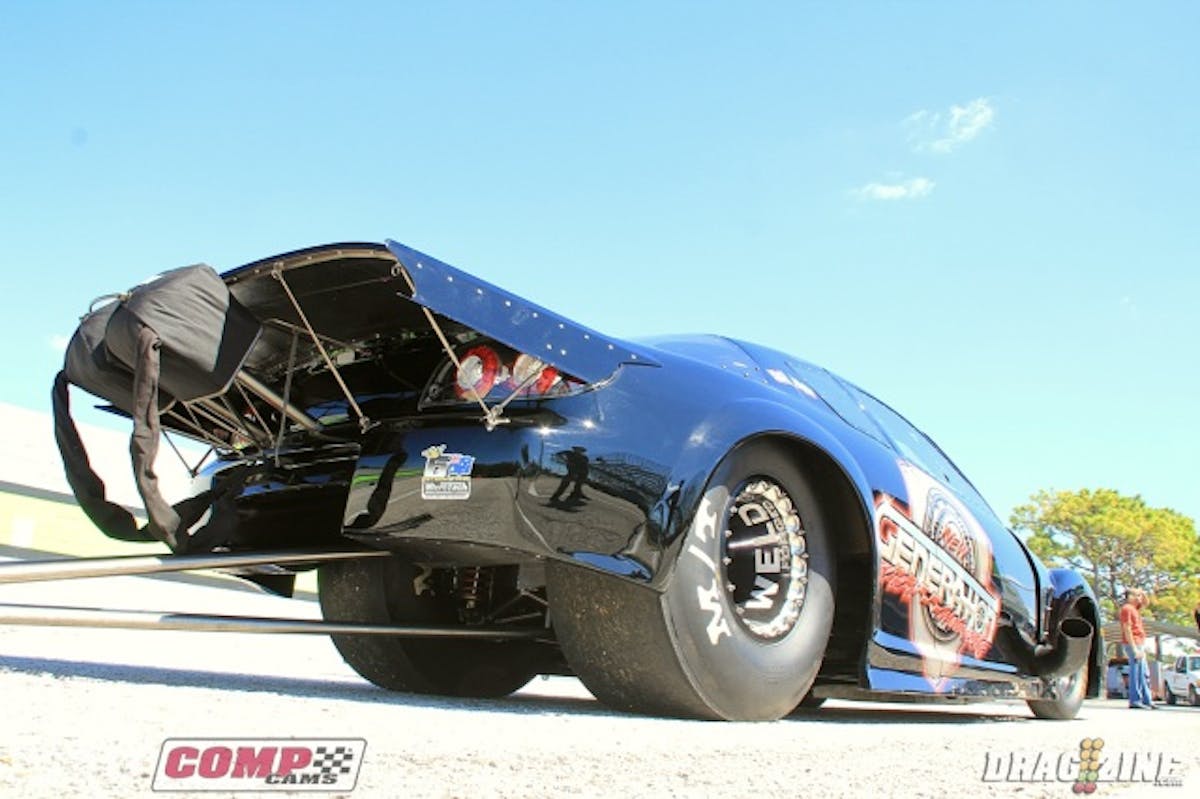 Jesus Torres held on to top qualfier in Outlaw Pro Street with his RX8 with a 6.36 at 216 MPH.