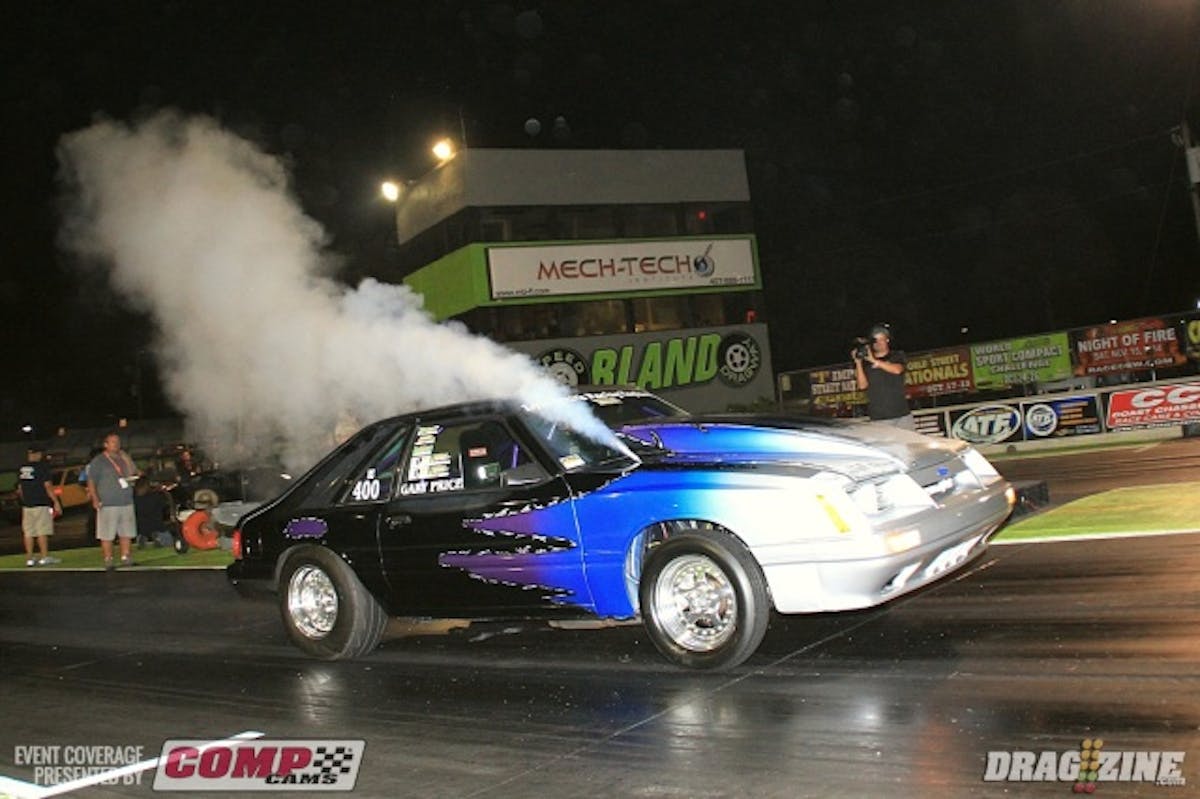 Ultra Street racer Gary Price had his purge solenoid stick open on his second qualifier, never the less he improved his time from a 5.10 to a 5.06 moving up to second in the class.