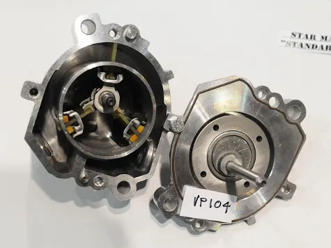 Inside a GZ Motorsports VP104 Super Pro Vacuum Pump is a unique crankshaft assembly, made up of a billet steel hub, carbon fiber vanes (with some proprietary chemicals that make them yellow and more durable), and Rulon oil wipers; all working in harmony to keep the air moving through the case without the friction of the vanes being forced against the outside walls at high RPM. The design lends itself from many years of OE durability R&D, making this pump near bullet proof and maintenance free.