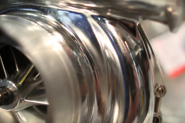 The compressor housing has been strategically enlarged internally to provide better performance.