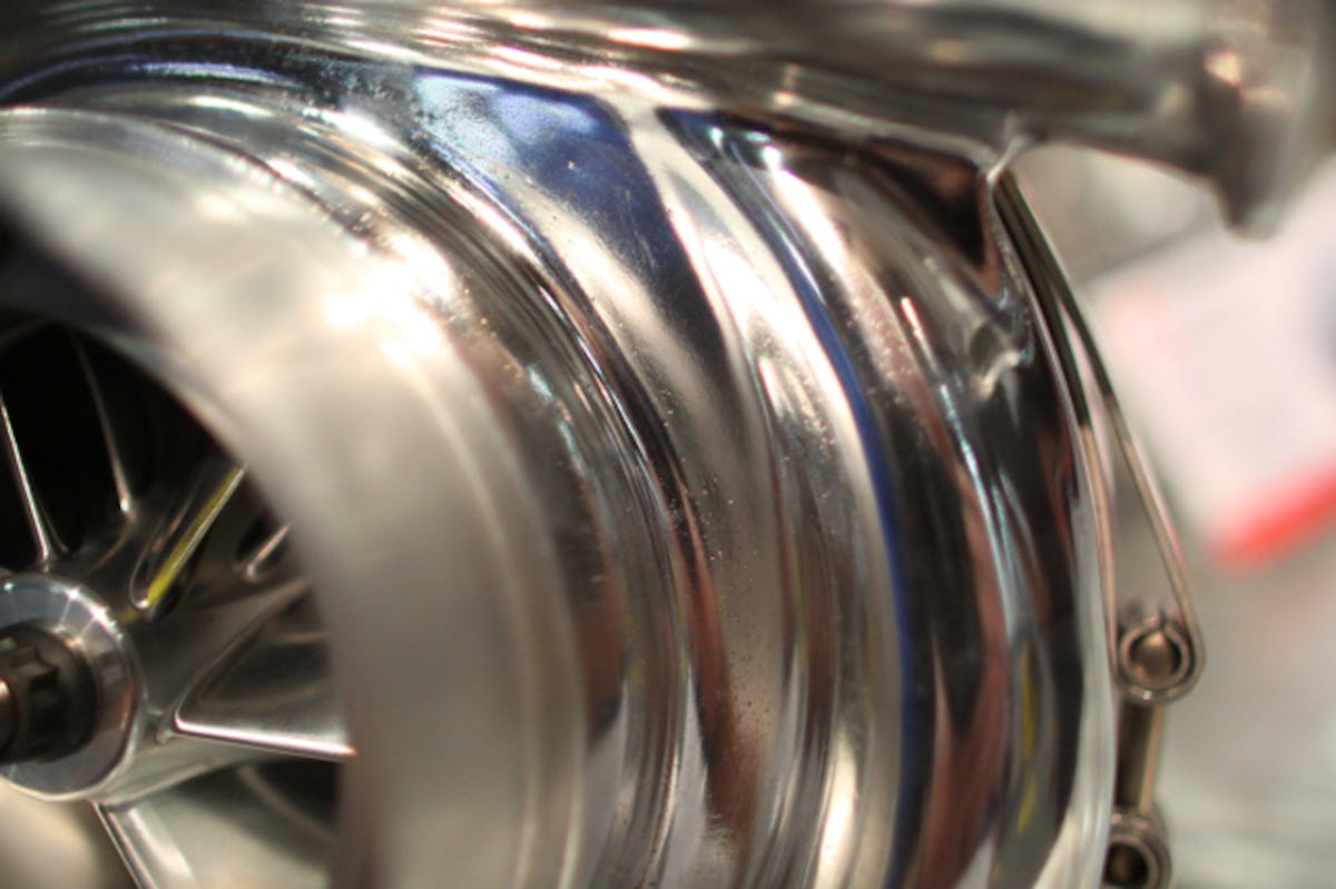 The compressor housing has been strategically enlarged internally to provide better performance.