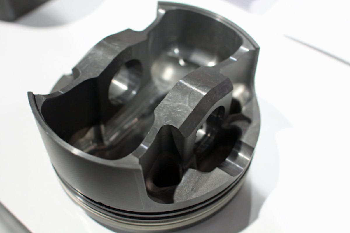 The slipper skirt forging is standard across MAHLE's Power Pak lineup of pistons; its use means reduced bobweights and better acceleration potential.