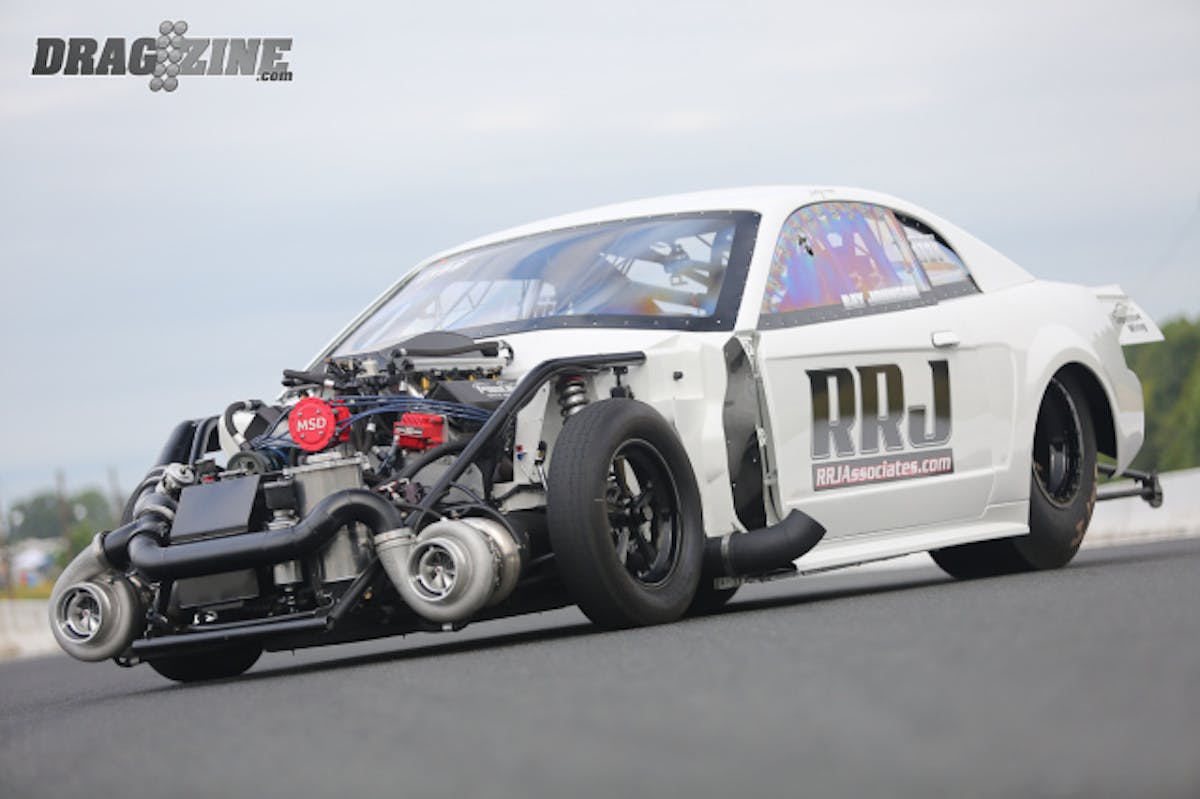 Once a 550 cubic inch mill, Johnson tabbed Proline Racing Engines to punch the big block Ford out to 632 cubic inches, while the turbos were transformed from 88 to 94mm.