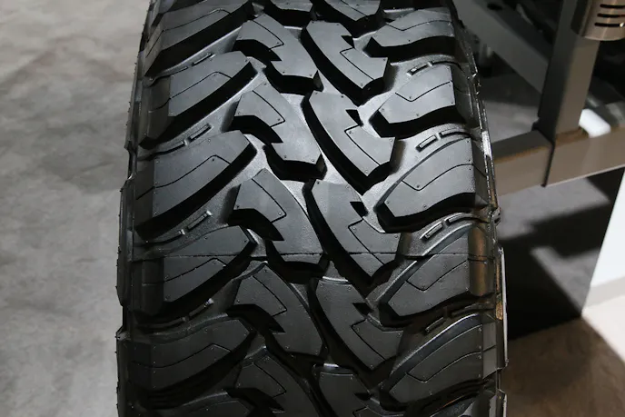 The M/T tires have an aggressive tread pattern. If you look closely, you can see a few common traits between these and the R/T's.