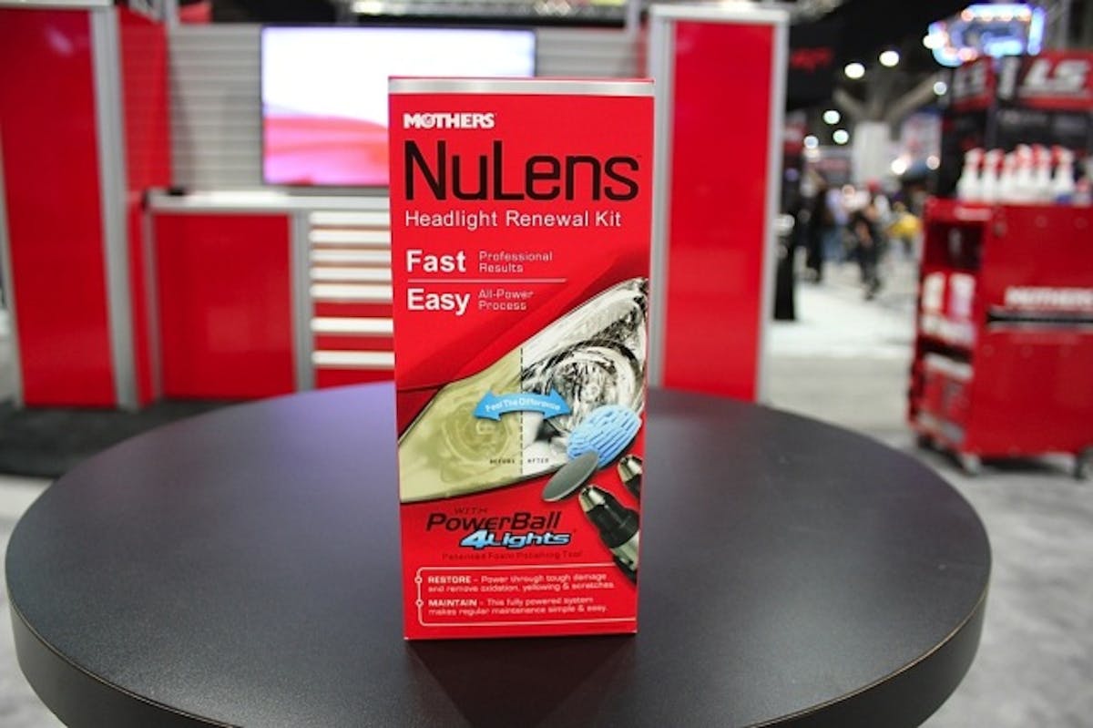 The NuLens headlight restoration kit includes a mini Powerball carefully remove years of debris and discoloration.