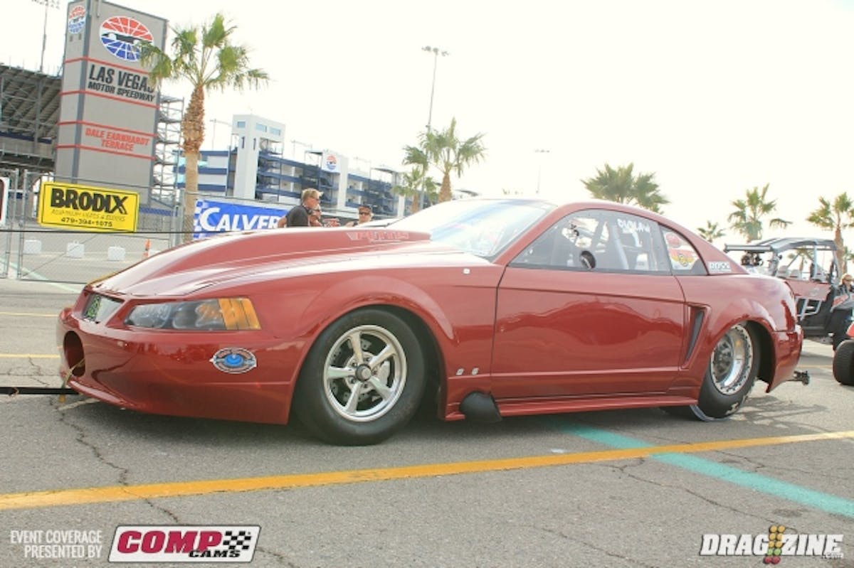 Thursday is the get acquainted day for many racers here at The Strip in Las Vegas as they only come here once a year. Doug Sikora the Oultaw 10.5 2013 Champion started of this year Street Car Super Nationals putting his car on the pole with 6.31 at 223.80 in today's lone qualifying session with twenty three cars in the field today.