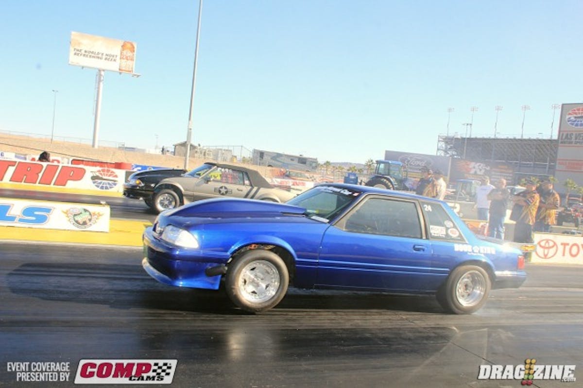 Scotty Bieschke kicked the tires hard on his round two qualifying attempt in Vortech Outlaw 8.5. He sits thirtieth of thirty eight cars attempting to qualify for the class.