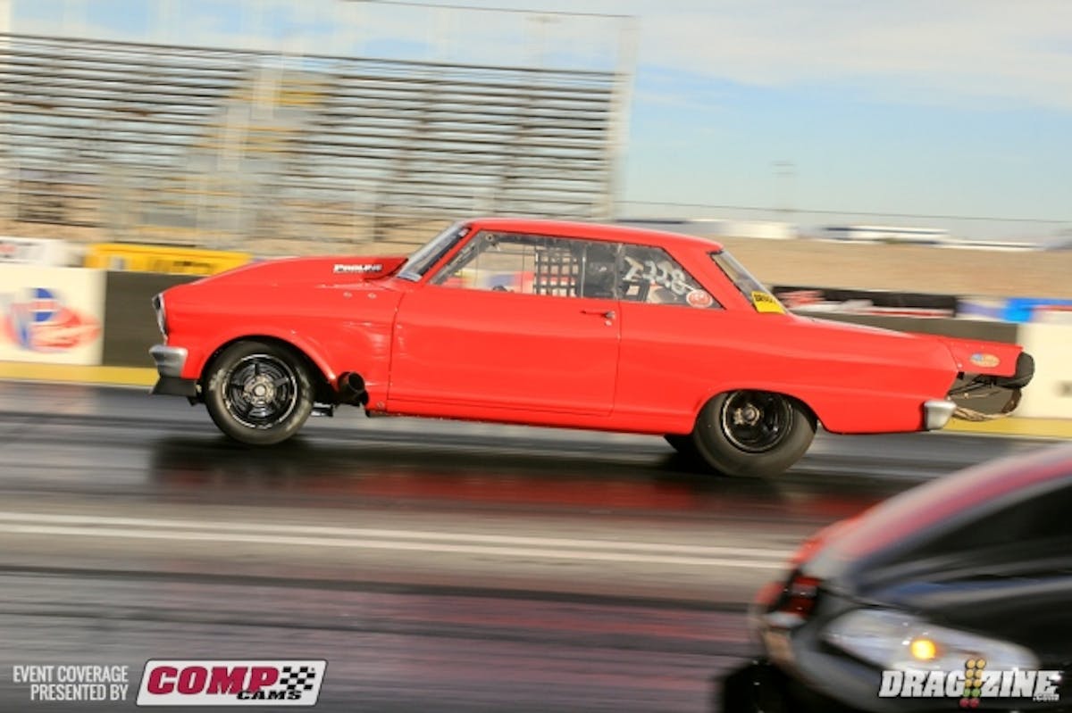 Jermain Boddie leads Procharger Pro Radial after one session with a 6.53 at 230 in his PLR powered 63 box Nova.