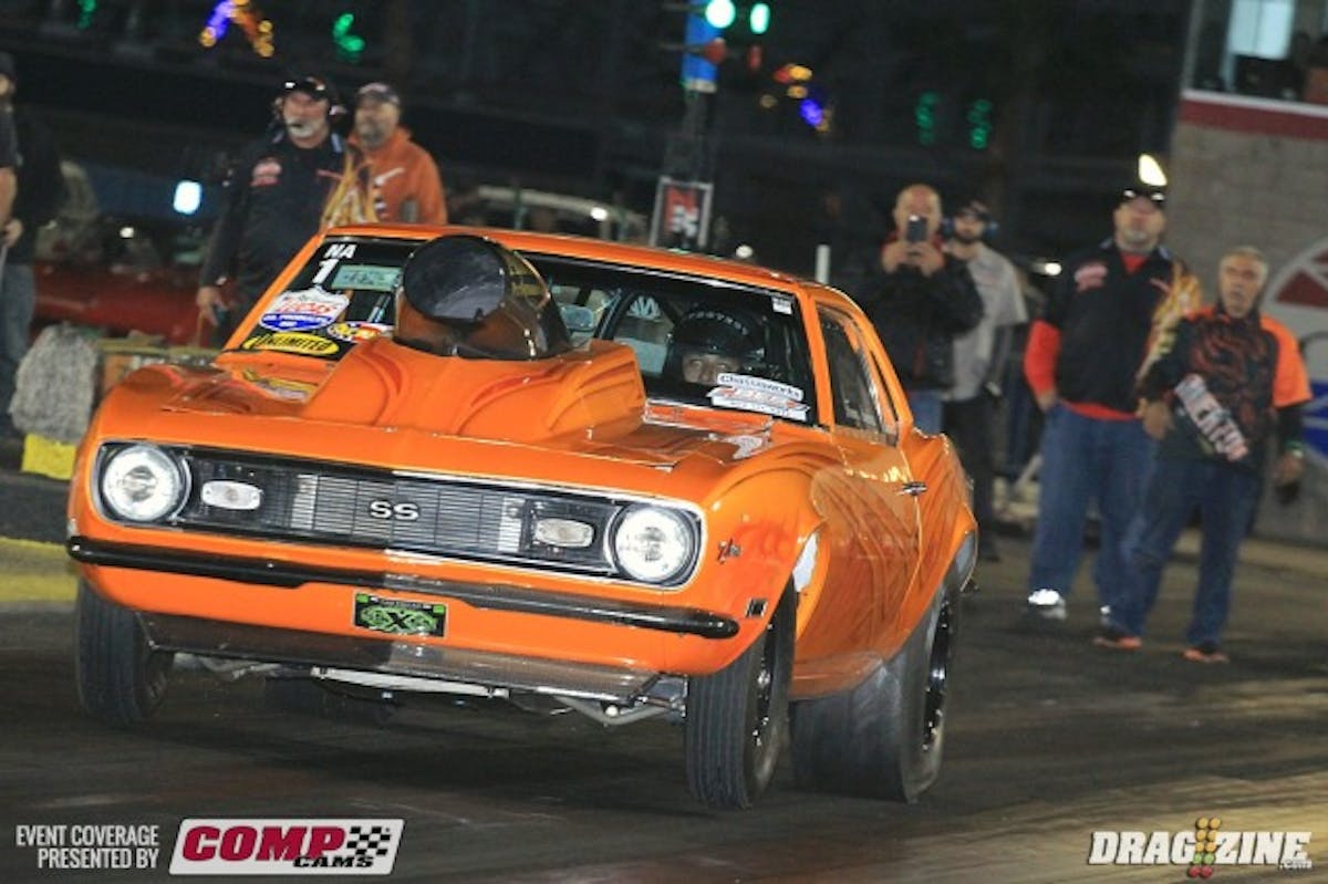 Tony Aneian is from North Hollywood, Califirnia with his 1968 Camaro. He runs a 510 big Chevy and sits third with an 8.14 at 165.