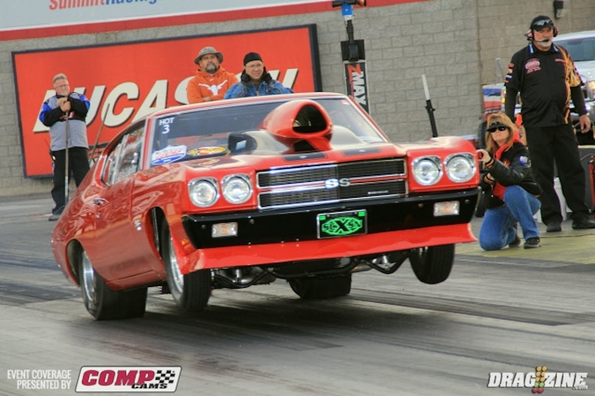 Peoria, AZ racer Vic Brum put his 1970 Chevelle second in Hot Street running a nice 8.13 at 164 usign a 552 big Chevy power plant.