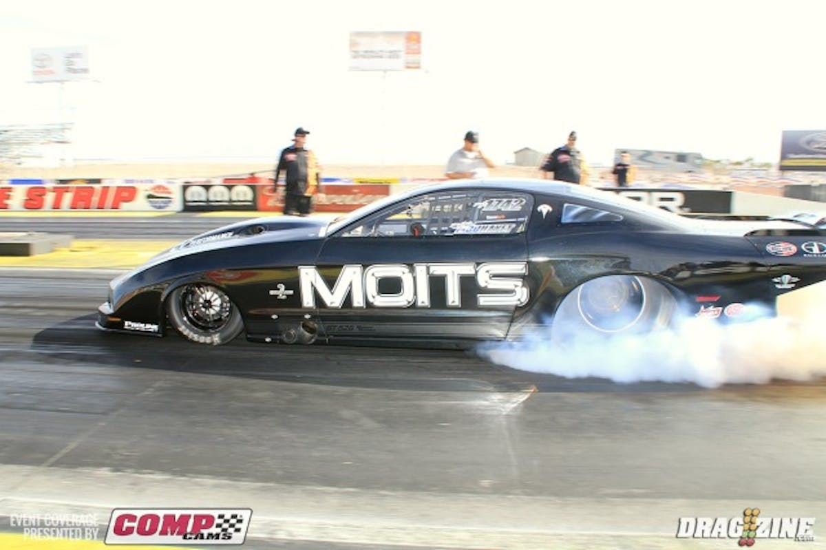 Paul Mauhayet hails from New South Wales, Austrailia running this 2014 Mustang powered by an AJ 481X, his 5.68 at 271 puts him right in the thick out Outlaw Pro Mod.