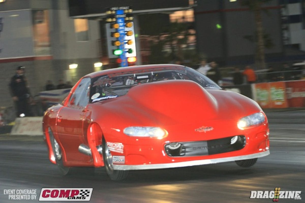 Nick Agostino took top honors in Magnafuel Outlaw 10.5 with a 6.105 at 209 in the fourth session this afternoon though he wasn't able to improve this evening. He will have an earned single tomorrow morning.