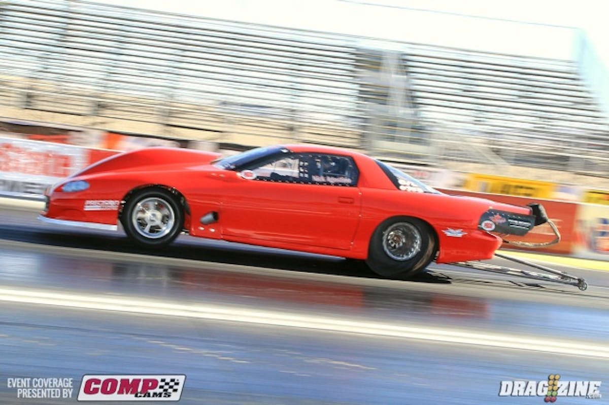 Nick Agostino had an earned bye in Outlaw 10.5 as number one qualifier. He was off his qualifying pace lifting at the top end.