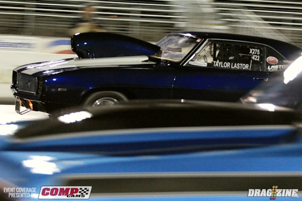 Mickey Thompson Wild Street had some good racing in round three with a highlite being a match with Taylor Lastor and Artis Houston. Houston went .061 on the tree to Lastor's lazy .107. Houston put up his best of the weekend 4.75 at 148 but could not stay in front of Lastor's hard charging Camaro and his 4.698 at 152 MPH blast.