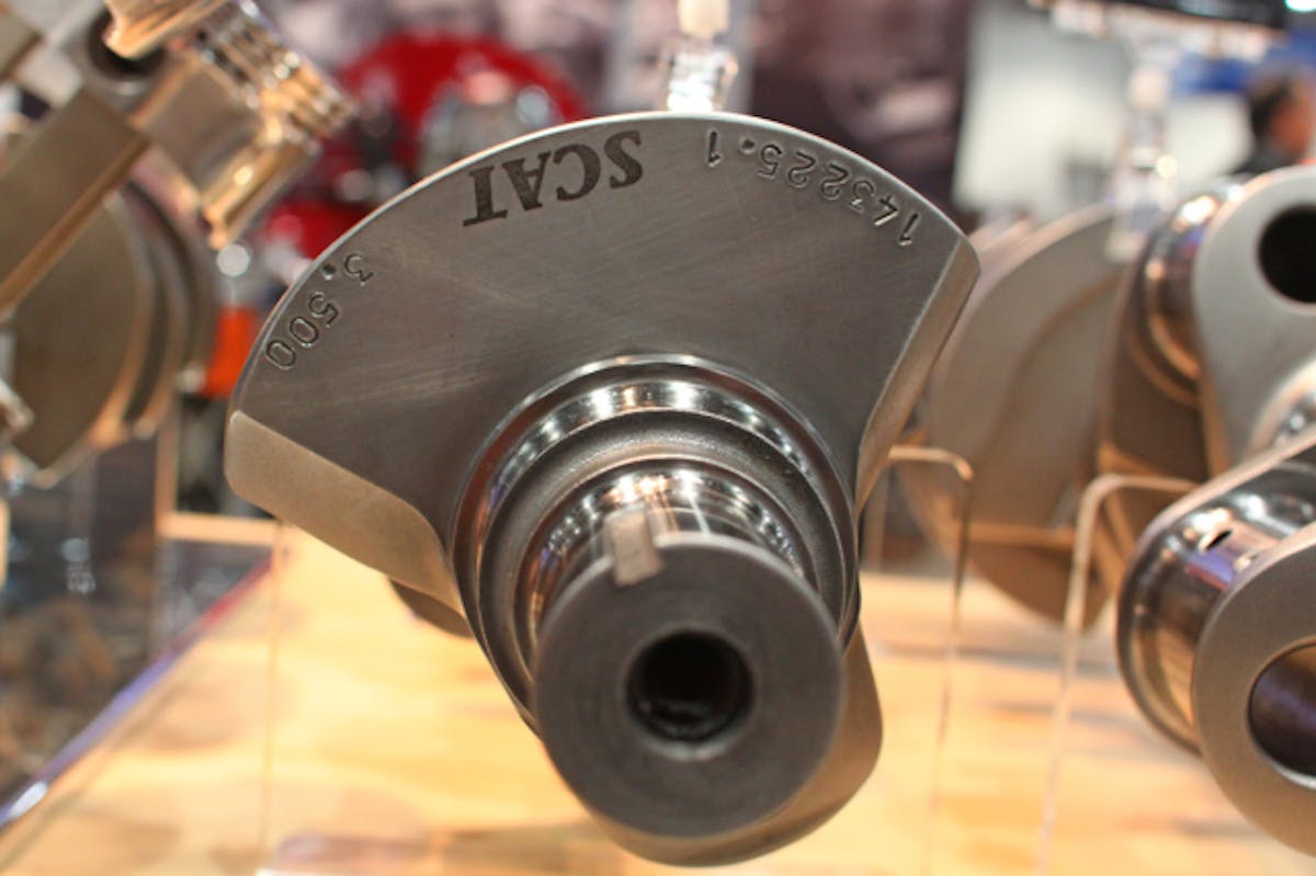 The all-new SCAT small-block Chevrolet forging makes use of a big-block Chevrolet-diameter snout for improved twist resistance.