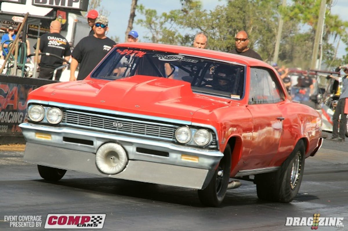 Chad Opaleski has yet to make full good passes since switching to the Hemi. The tune is coming around and they are working on power management. He shut it down after spinning the tires approaching the 60'.