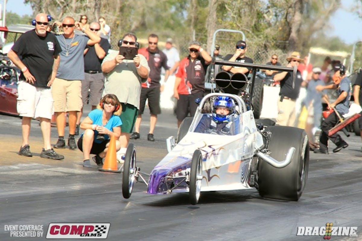 Phil Esz made the trip down here from Amelia Ohio for some Open Outlaw action. He took top mph and low ET this round running a 3.69 at 197 MPH. He runs an 06 Spitzer with a 500 inch BAE.