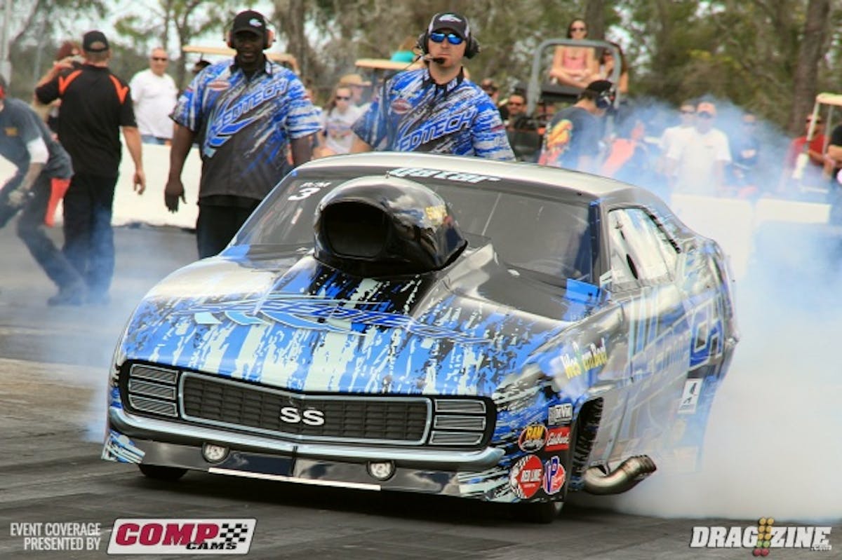 Shannon Jenkins took top qualifier in Outlaw Pro Mod with a  3.832 at 196.07.