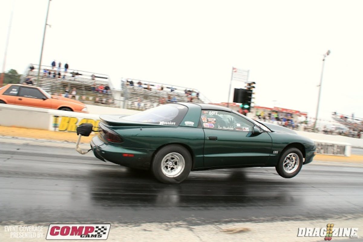 Tim Hendricks left hard, yanking the wheels on his way to a win over Rob Orsino.