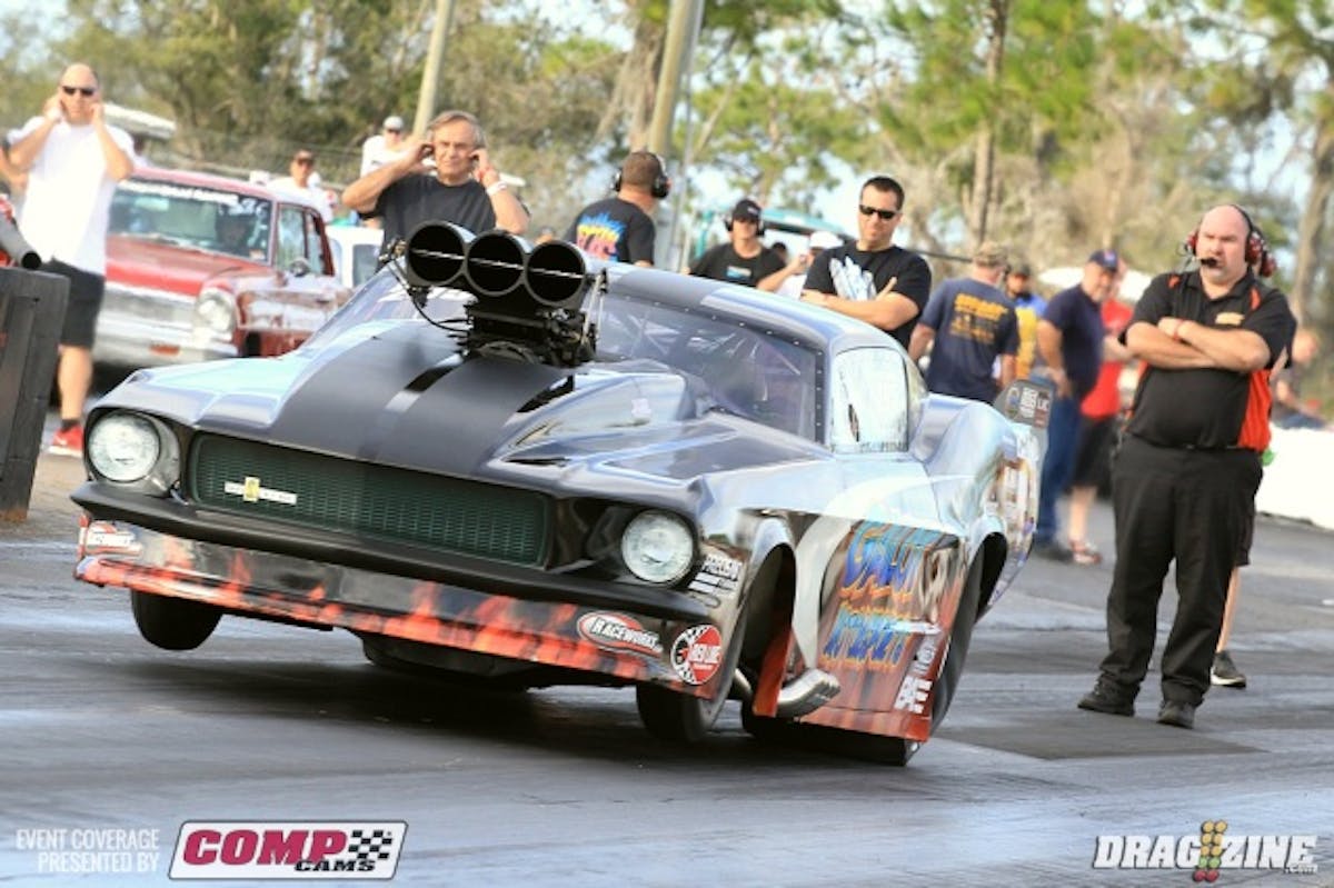 Kevin Rivenbark (shown) and Todd Tutterow are part of a two car team from Galot Motorsports this weekend. Rivenbark's first run today resulted in a 4.16 at just 146 clicking it early in the run.