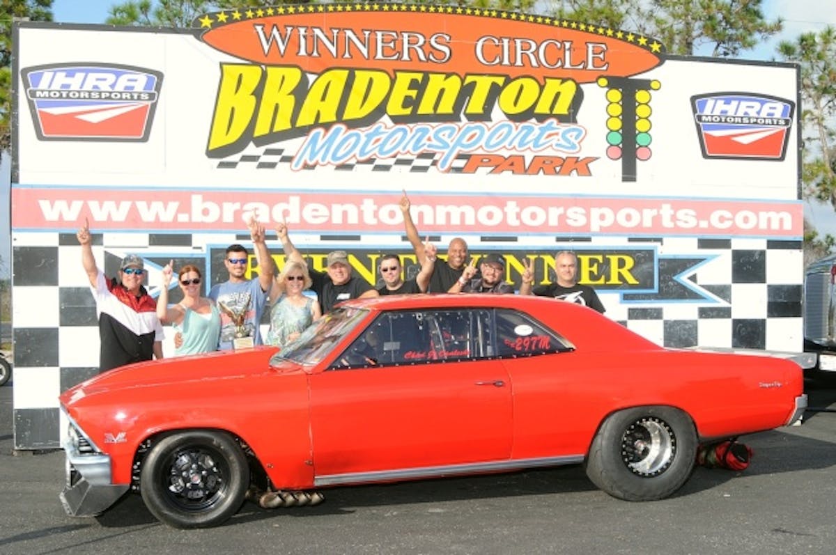Chad Opaleski switched to a Hemi this year and has been working hard getting the car going A to B. The team got some good runs in this weekend running a 4.49 in qualifying then another personal best in round one over Mel Nelson with a 4.437 at 179. He met PDR 2014 Champion Scott Husted in the final slowing slightly to a 4.51 at 176 taking the win as Husted had issues early and shut it down. Rob Zarcone handles engine tuning on the Dan Neumann built Chevelle with crew being his Father Andy, Santi and Kelly Reese with Steve Cooks also helping out this weekend.