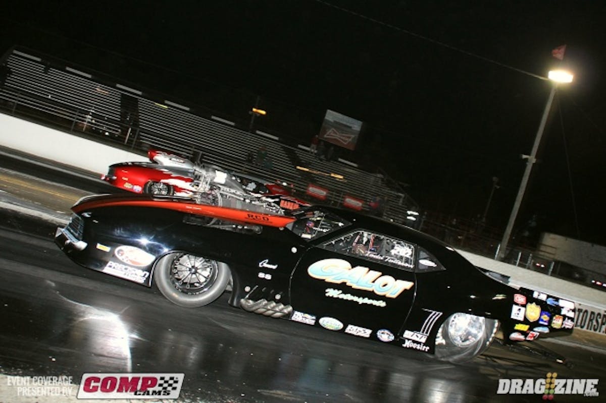 Todd Tutterow took the win for Galot Motorsports in Outlaw Pro Mod after some good runs through the weekend and one lucky round where he got out of the groove and pedaled the car, squeaking by his opponent after they lost a blower belt. A big thanks to Earl Wells, owner of Galot Motorsports, Other sponsors on the car include Redline Oil, Ross Pistons, Mark Payne, MVM Carbon wheelie bars, Pro Fab Headers, Neal Chance Racing Converters, Protect the Harvest, Hoosier Tires, Aeromotive, Sunoco Fuels and Hank Thomas.