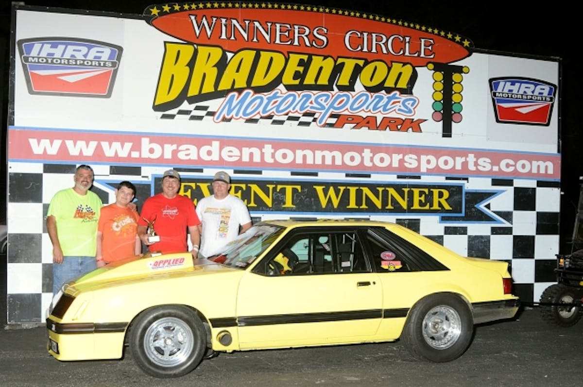 Ultra Street runner up Kevin Robinson hails from Blythwood, South Carolina and has been to several Ultra Street events here in Bradenton. He runs a 440 cubic inch bullet and nitrous system from Applied Nitrous backed by a trans and converter from Cameron's Torque Converter Services. Other sponsors on the car include Leash Electronics, Mencser Motorsports, VP Fuels and Fire Core 50. Photo Courtesy Bryan Epps.