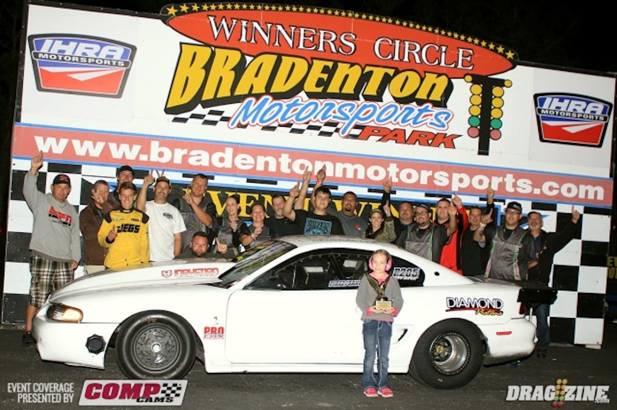 Troy Pirez Jr. made it to the winners circle  again with the trusty General Lee Innovative Racecraft Pirez/Sanders Racing Mustang taking the win for the first time in Ultra Street. Pirez ran 5.0's all day meeting Kevin Robinson in the final taking the win with a 5.03 at 140 MPH. Sponsors include Induction Solutions, Pro Systems, Diamond Pistons PTC, PKRE and Fast Forward Race Engines. It's been a long time coming and the list of thankyous is very long indeed.