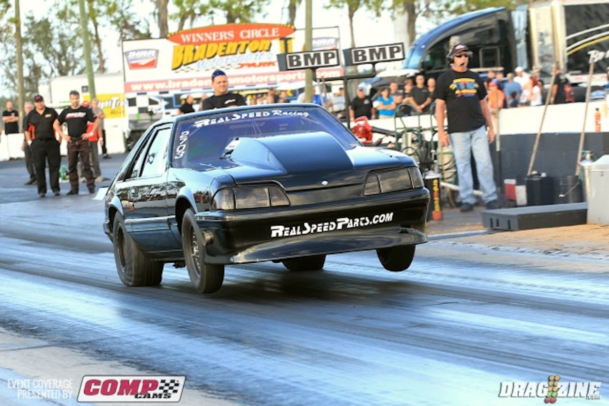 Walter Drakeford is a multi time Ultra Street winner running the Real Speed Racing Mustang. He carried the wheels out quite a ways turning a 5.06 at 139 MPH lap. I'd say he is ready for qualifying as it sits.