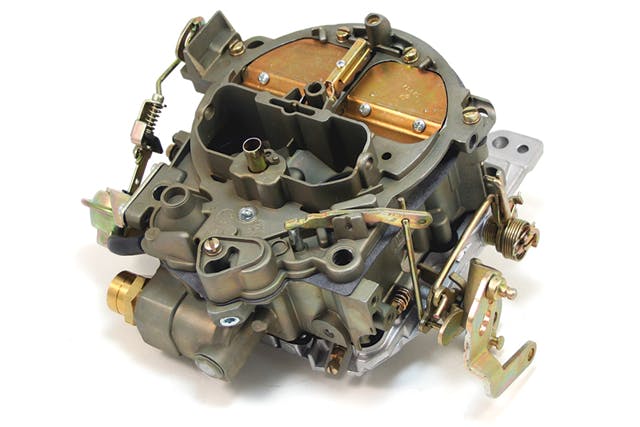 Available as a complete unit or JET can rebuild your existing core, JET now offers a Quadrajet carburetor built exclusively for circle track racing. The carburetor is extensively reworked by increasing main well size and is balanced to assure high RPM fuel flow. Several circuit modifications are made for a richer fuel curve throughout the entire RPM range, particularly at wide open throttle. This includes a .135 needle and seat to ensure adequate fuel flow. The carburetor is designed for heavily modified 355-406ci small block motors with a single plane intake manifold, headers, 11.5:1 compression ratio and high flowing cylinder heads. 
