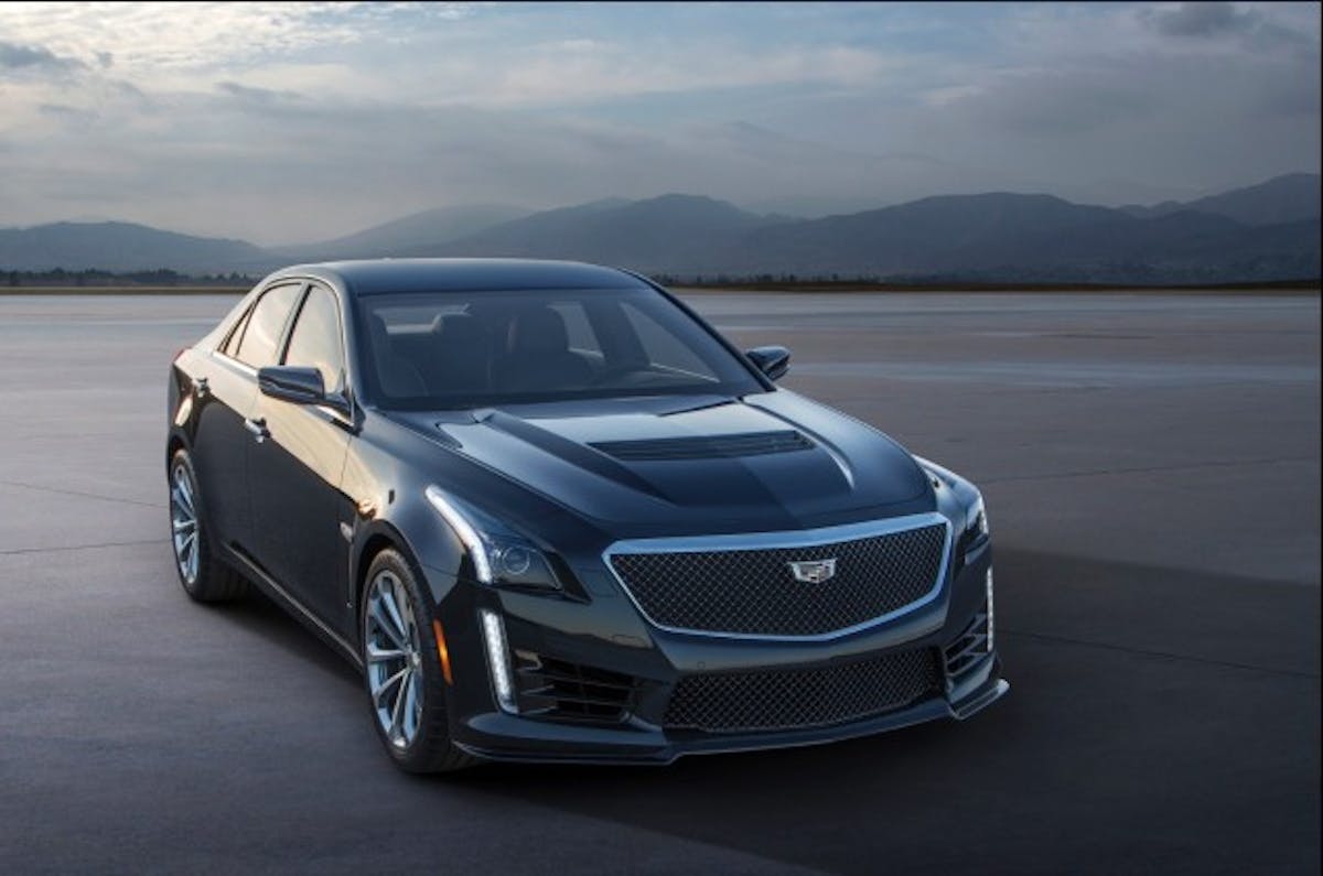 In addition to lane departure warning, blind spot alerts, and a rear view camera, the new CTS-V also has a front blind spot camera to help protect the splitter from close encounters with curbs.