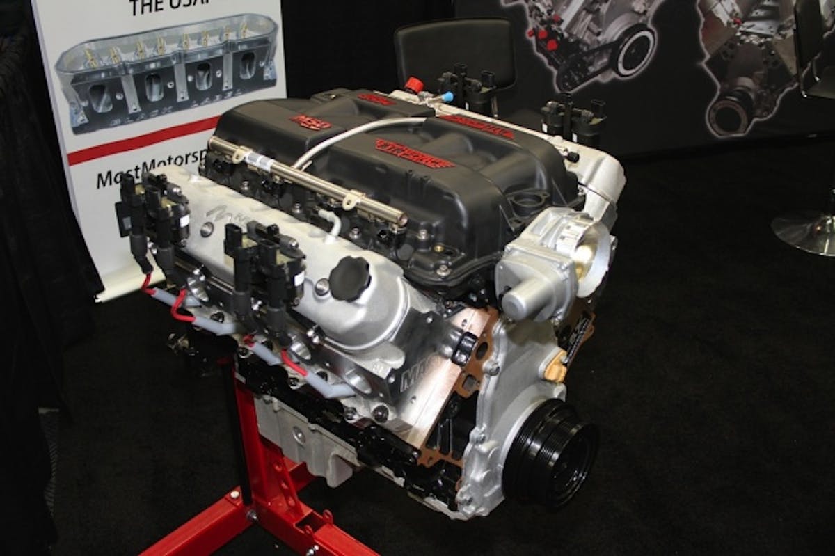 We'd be doing you a disservice if we didn't at least mention the other engine on display in Mast's booth this year at PRI, topped with MSD's new EFI manifold. When we showcased this new piece in our SEMA coverage last week, some readers expressed skepticism over MSD's claimed performance improvements compared to other aftermarket LS manifolds, but the Mast Motorsports staff confirms that these intakes are worth double-digit horsepower compared to other brands they've tested.