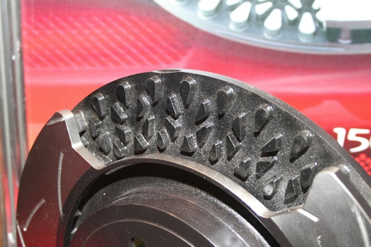 DBA's proprietary 'kangaroo paw' internal vent layout provides a cooling efficiency increase of as much as 20% over conventional designs.