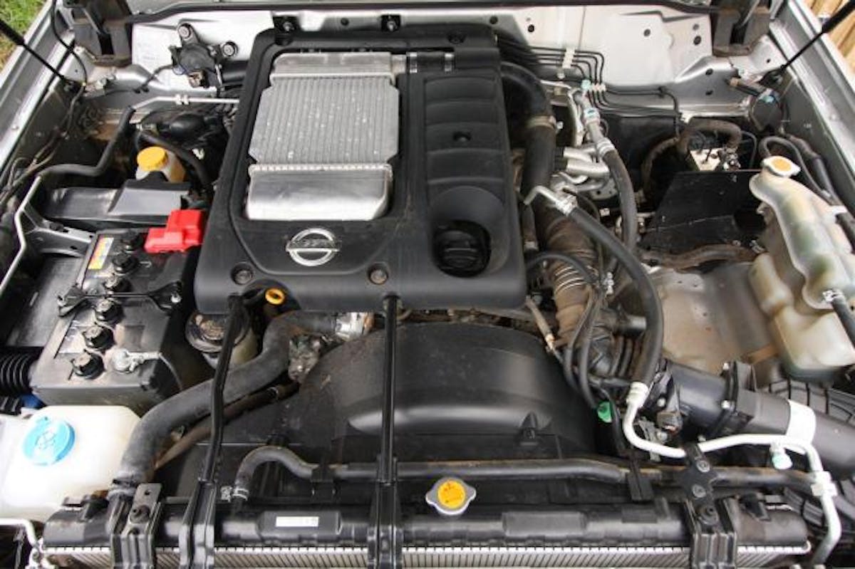 The Nissan Patrol's 3.0-liter turbo diesel would be a fun power plant in an American off roader – but keep wishing. Image Source