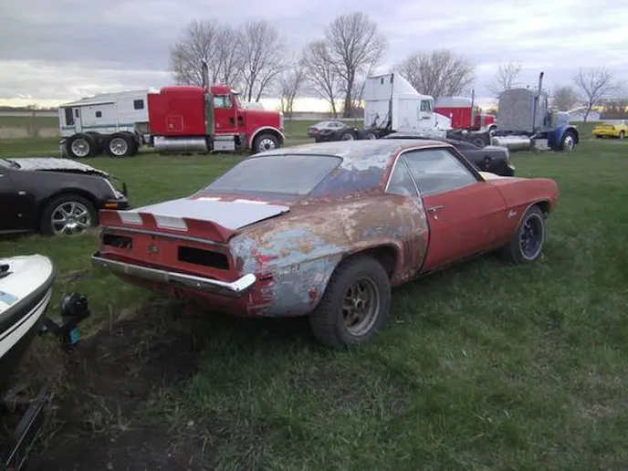 1969 Camaro Z28 barn find rear