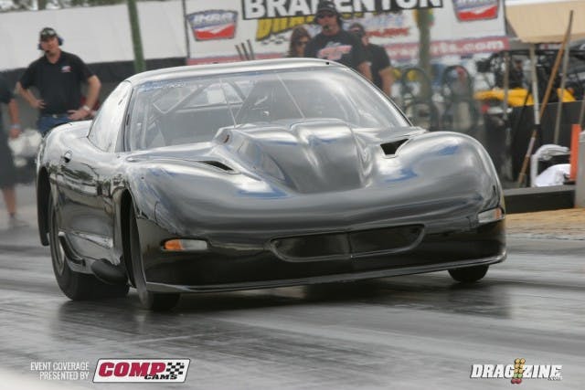 It was bound to happen. It seemed like David Demarco and Keith Berry would meet in the final, and as it turned out, that’s exactly what happened. Both Demarco and Berry took care of their respective side of the ladder, setting up a turbo LS vs Roots-blown Hemi match-up. The race was even out of the gate, but Berry was able to power it to the finish with a 4.06 at 191 mph, to Demarco’s 4.12 184 mph. Demarco was at Bradenton the whole week prior to the event testing out his new combo, which shows great promise, but it was winner winner, chicken dinner for Wooooo! Nation.